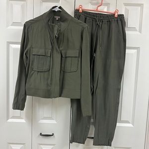 Lilla P cargo jacket and pants, NWOT/NWT, army green, size small